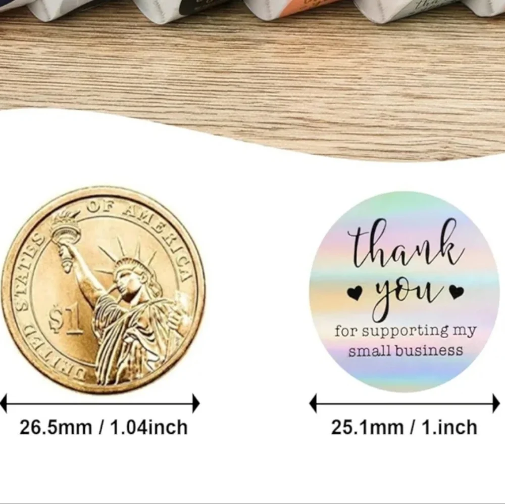 1 Roll of 500 - Thank You for Supporting My Small Business -Stickers - 1